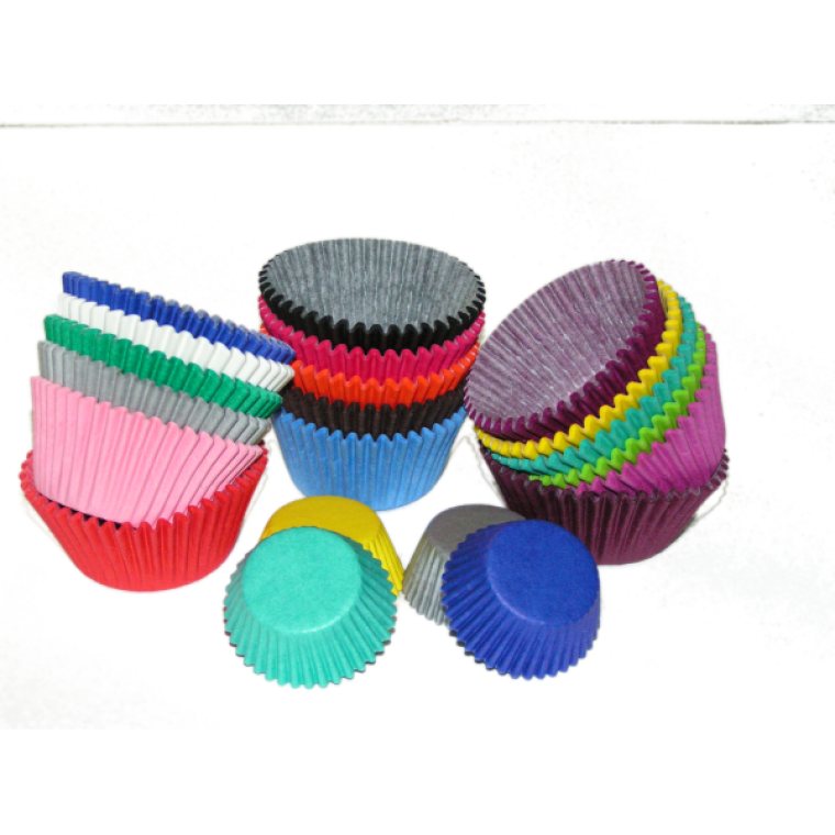 Solid color greaseproof baking cups