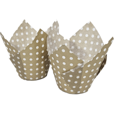 #Tulip Cup Gold Polka Dot